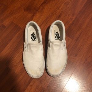 White slip on vans